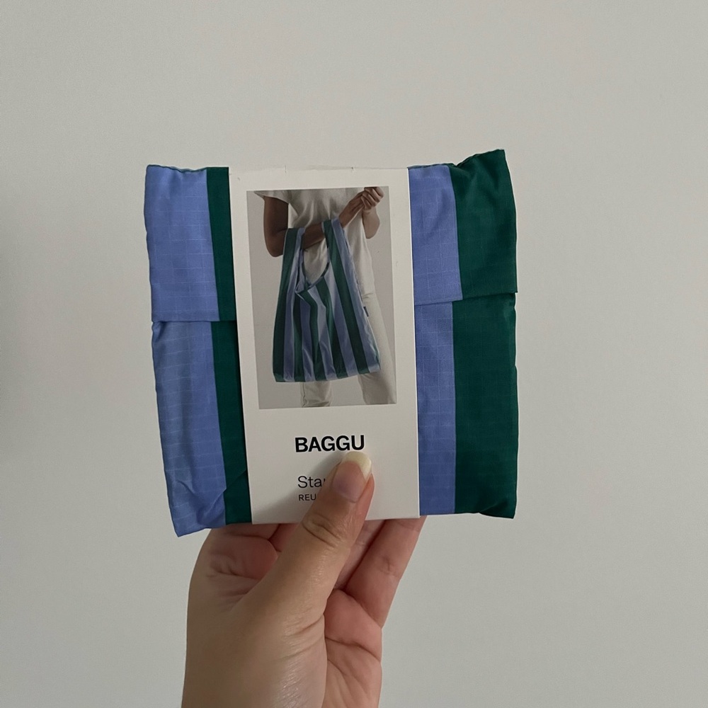 BNWT blue baggu striped standard reusable